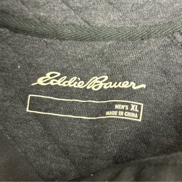 Eddie Bauer Men's Quilted Gray Snap Pullover Sweatshirt. Size XL - Picture 6 of 9